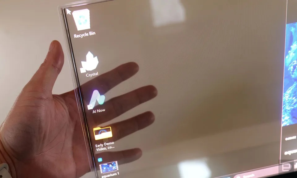 Project Crystal, Lenovo, Máy tính xách tay, màn hình trong suốt, Màn hình microLED