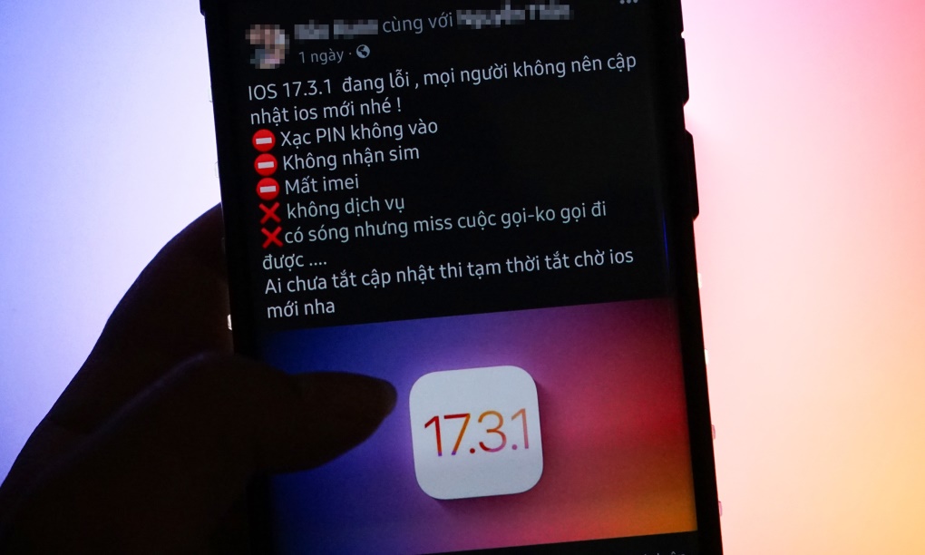 iOS 17.3.1, Lỗi iOS 17.3.1, Mất sóng iPhone, Không nhận SIM iPhone, Mất IMEI iPhone