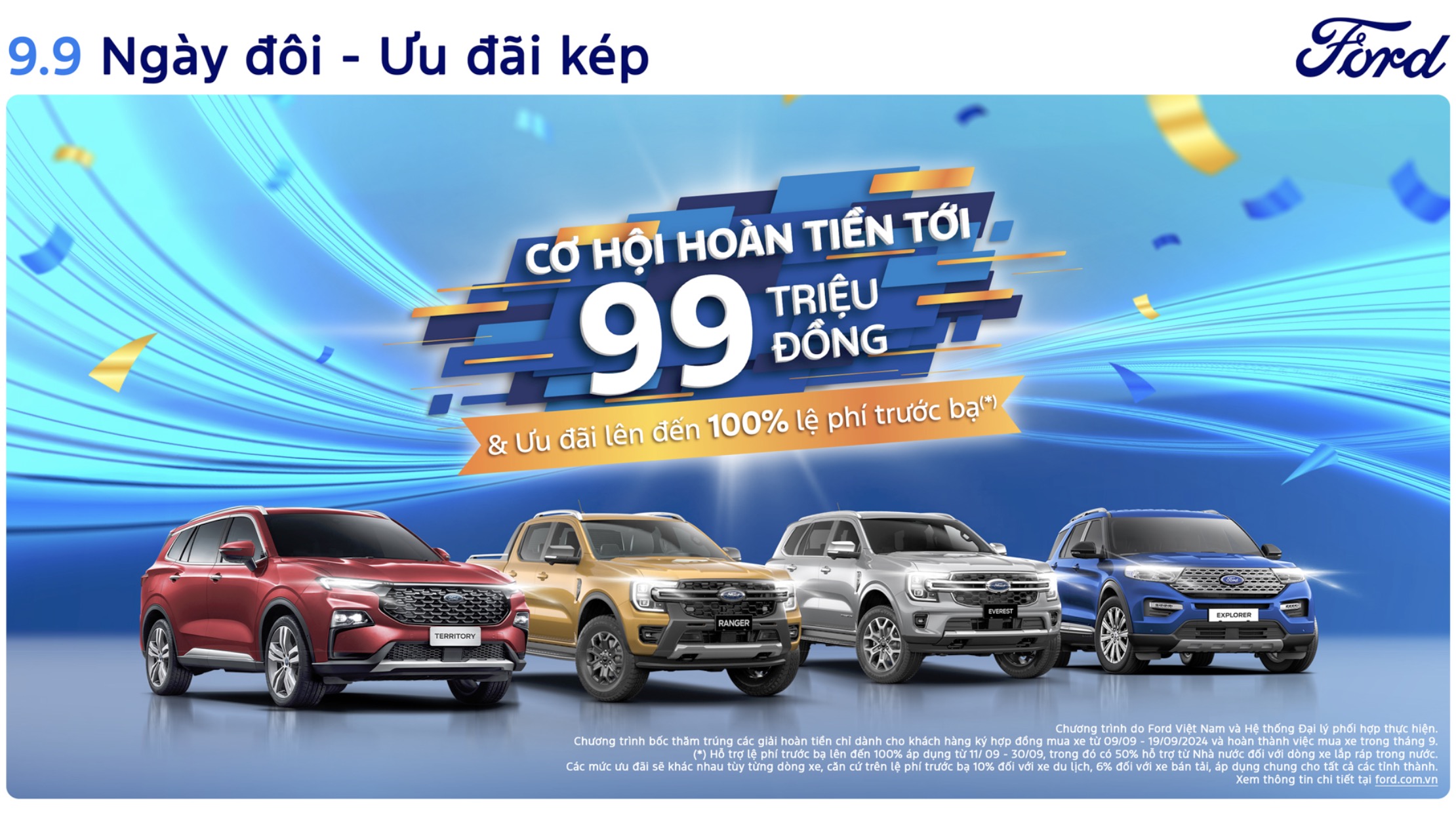 Ford Việt Nam “Ưu Đãi Kép” cho khách hàng đặt xe trực tiếp và trực tuyến