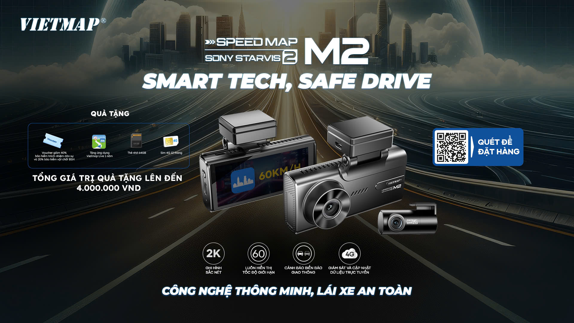 Vietmap ra mắt camera hành trình SpeedMap M2 Công nghệ thông minh an toàn