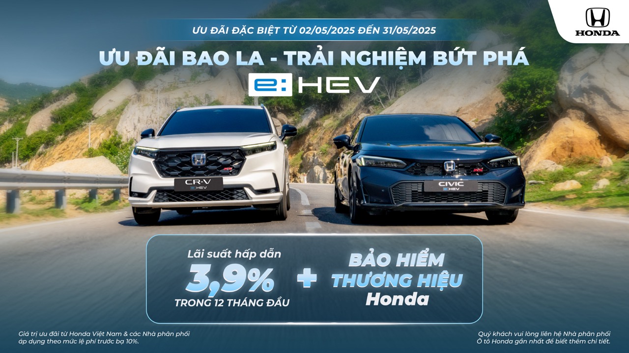 Honda Việt Nam triển khai chương trình khuyến mại hấp dẫn trong tháng 5/2025
