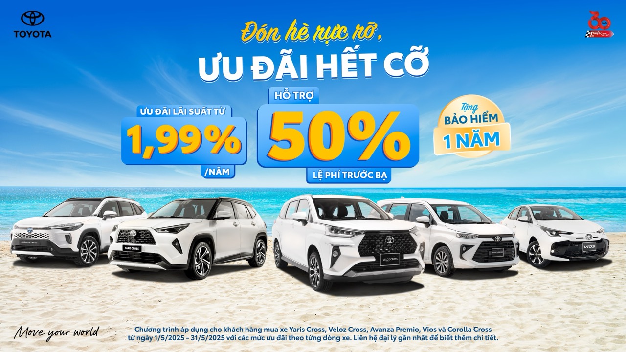 Toyota Việt Nam triển khai chương trình khuyến mãi tháng 5