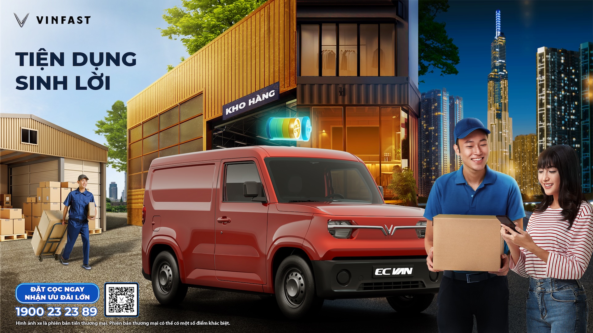 Ưu đãi hấp dẫn khi đặt cọc xe điện chở hàng VINFAST EC Van