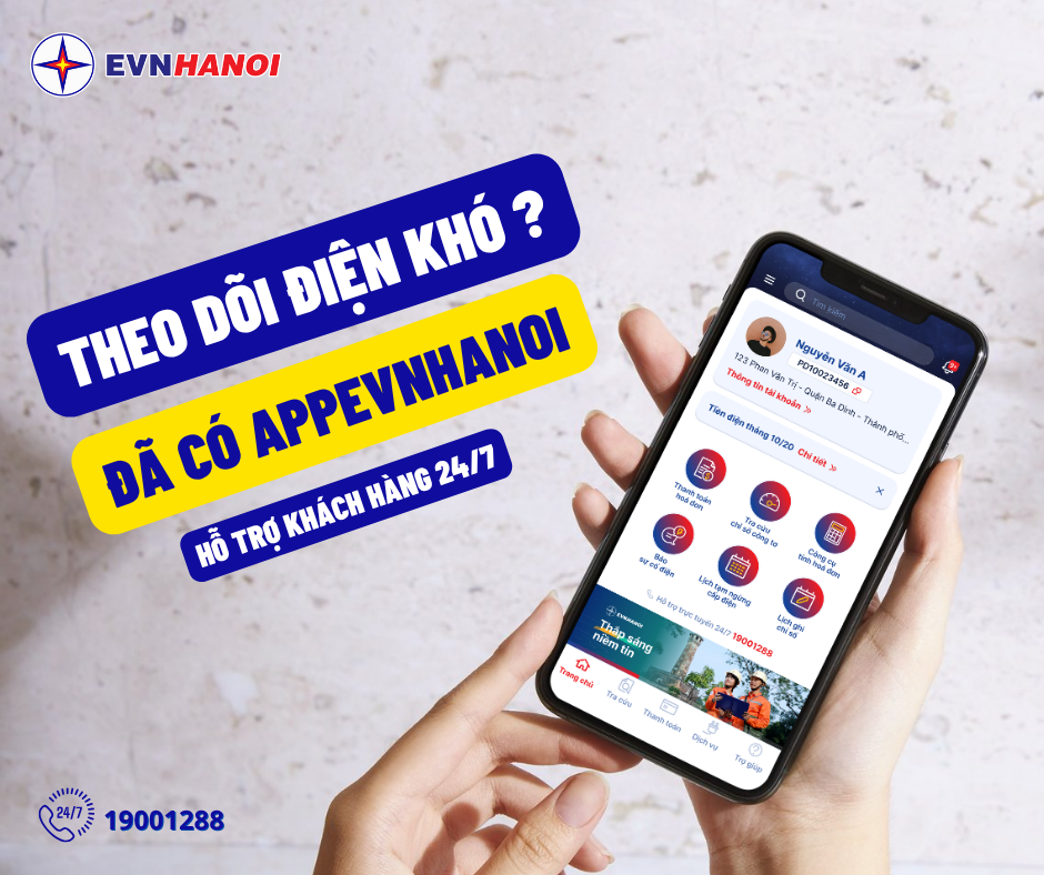 EVNHANOI - sử dụng công nghệ theo dõi điện năng