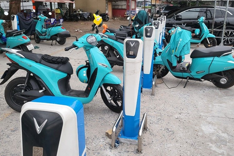 Mô hình trạm sạc dành riêng cho xe máy điện của thương hiệu Vinfast