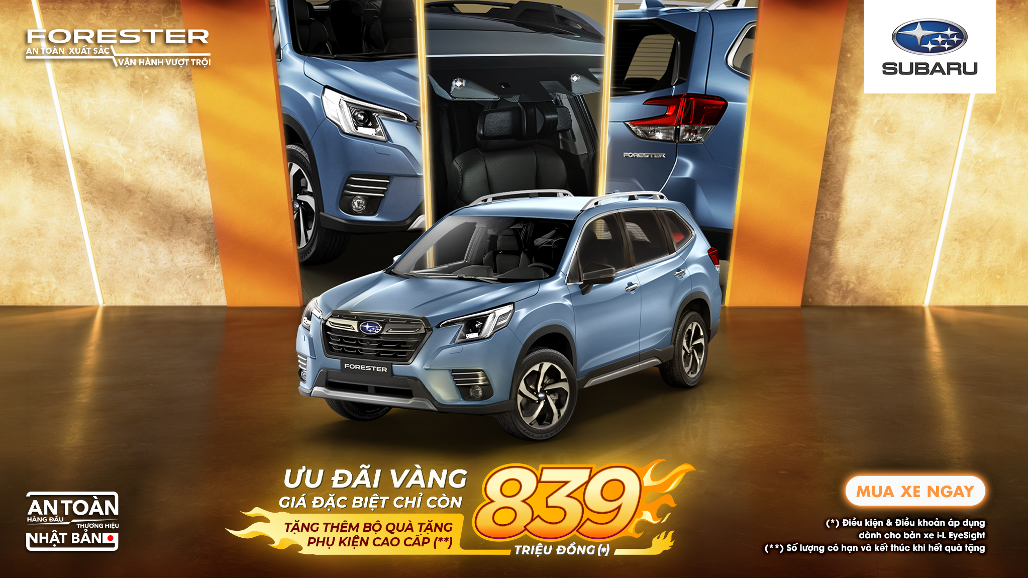 Subaru Forester 2.0L ưu đãi từ 839 triệu đồng, cơ hội sở hữu SUV nhập khẩu Thái Lan với công nghệ an toàn hàng đầu
