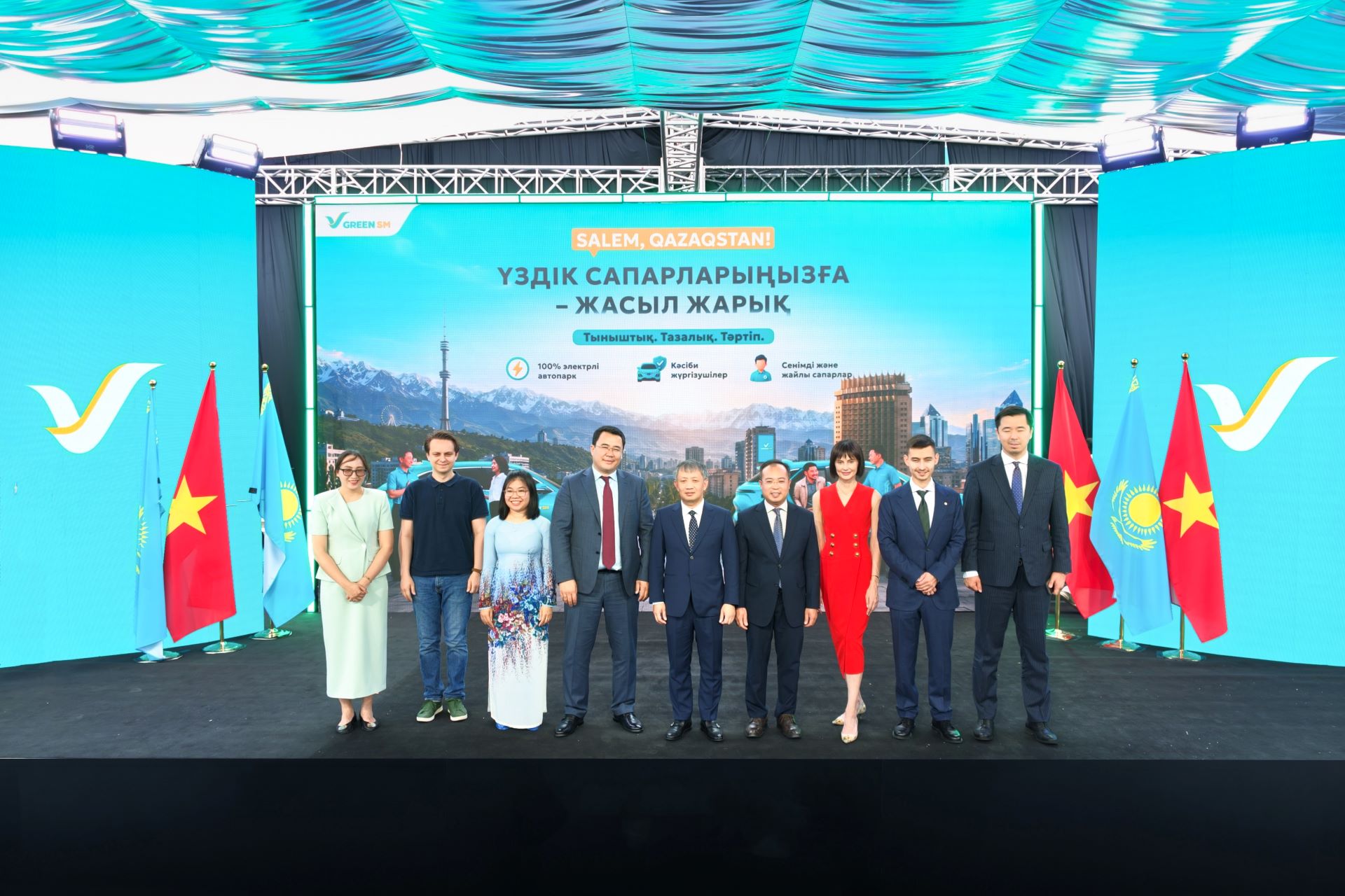 GREEN SM chính thức ra mắt dịch vụ gọi xe thuần điện tại Kazakhstan