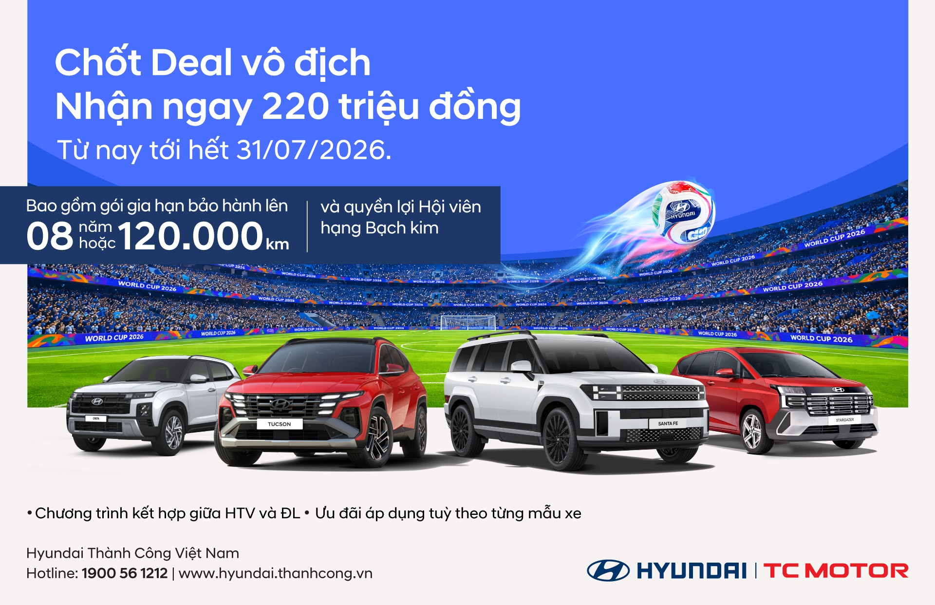 Hyundai Thành Công Triển Khai Ưu Đãi Tháng 7/2026, Santa Fe Được Hỗ Trợ Tới 220 Triệu Đồng